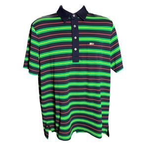 RLX Ralph Lauren Men's Golf Polo Size L Blue and Green Short Sleeve Striped
